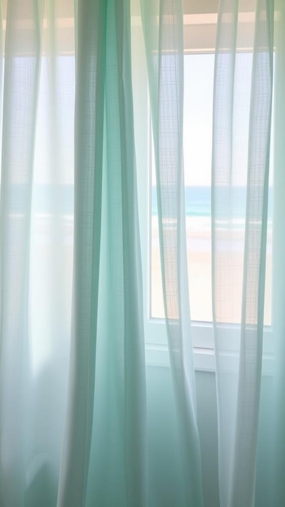 beach inspired window drapes