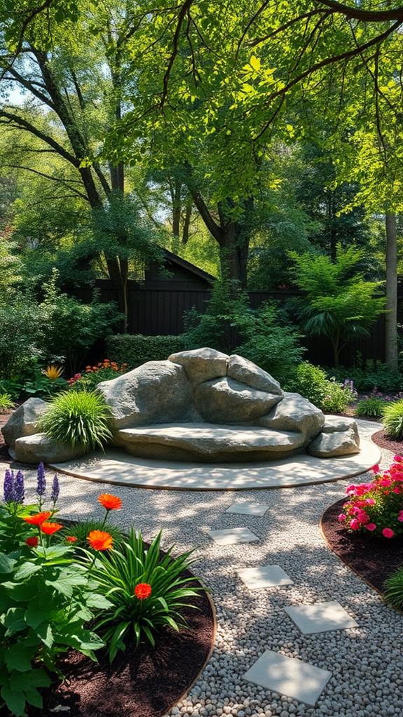 boulder based outdoor seating