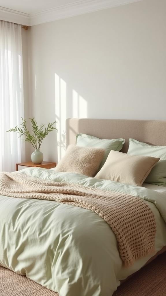 calming soft sage bedding