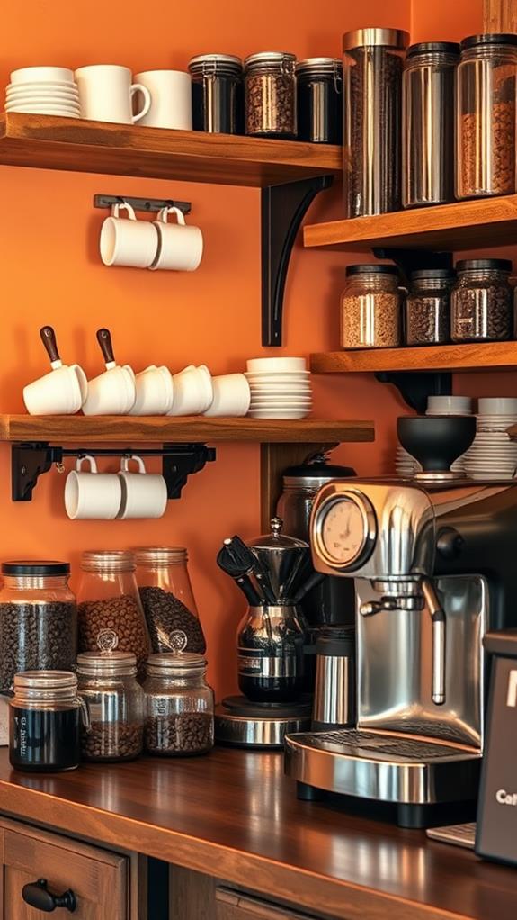 coffee bar shelving design