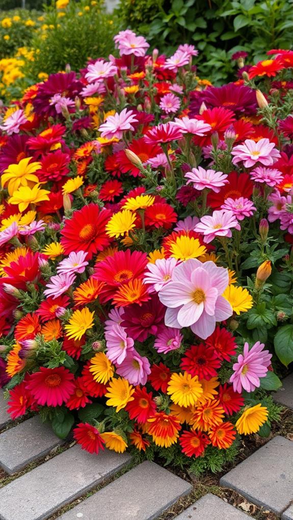 colorful spring flower display