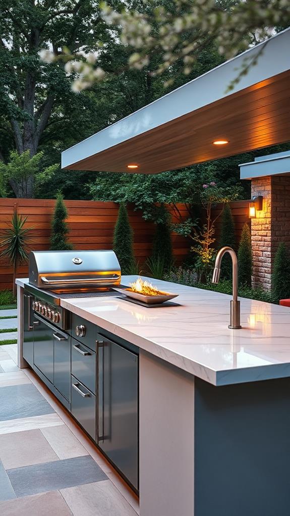 contemporary outdoor cooking stations