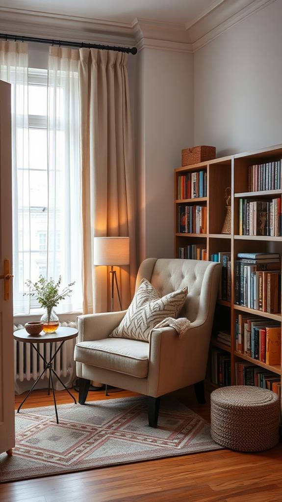 cozy reading nook setup