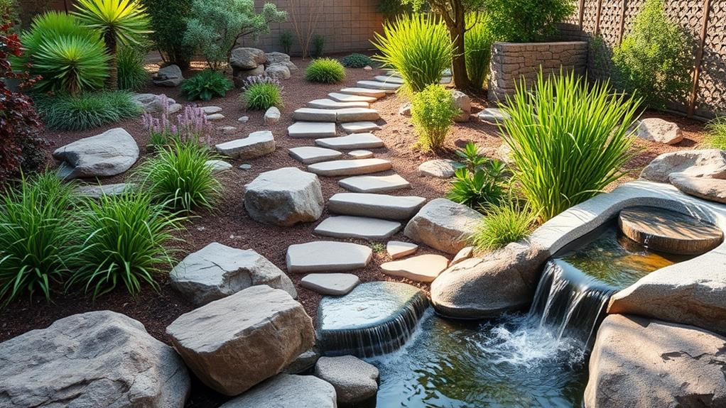 creative river rock landscaping