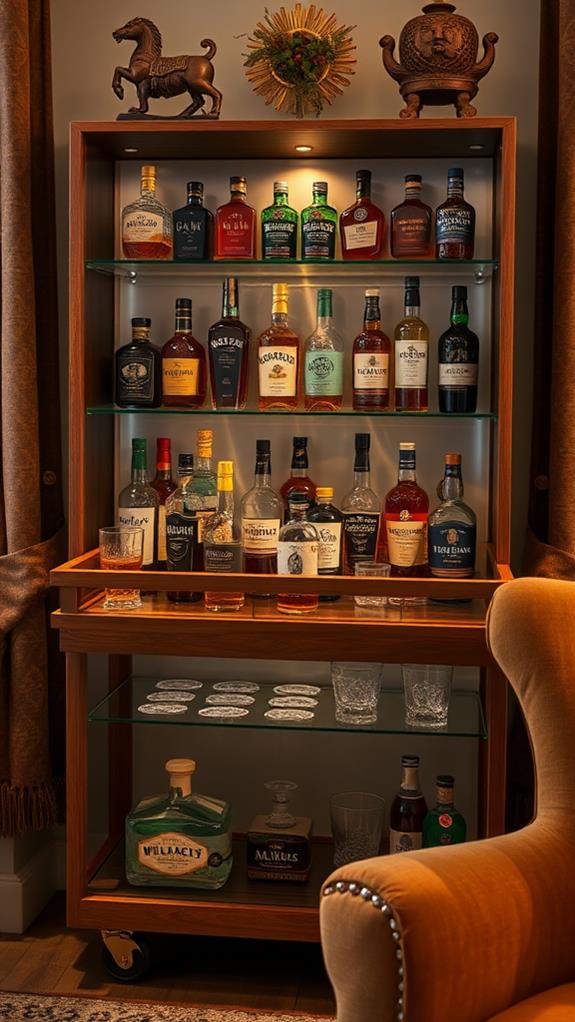 creative whiskey bottle displays