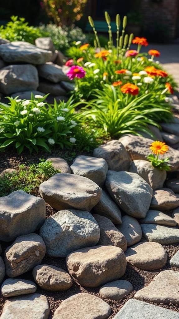 decorative stone garden edging