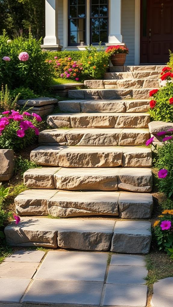 elegant natural stone steps