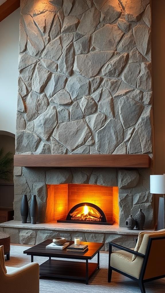 elegant stone fireplace designs