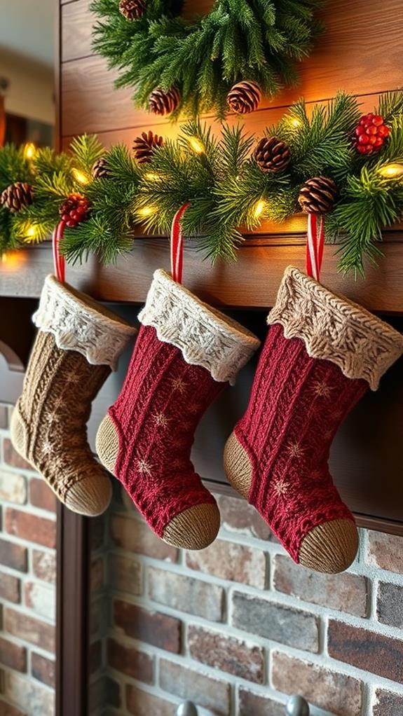 festive holiday stocking arrangements