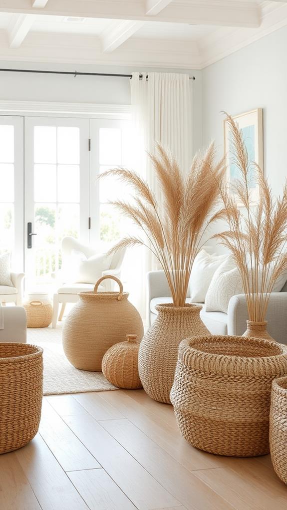 handcrafted seagrass baskets