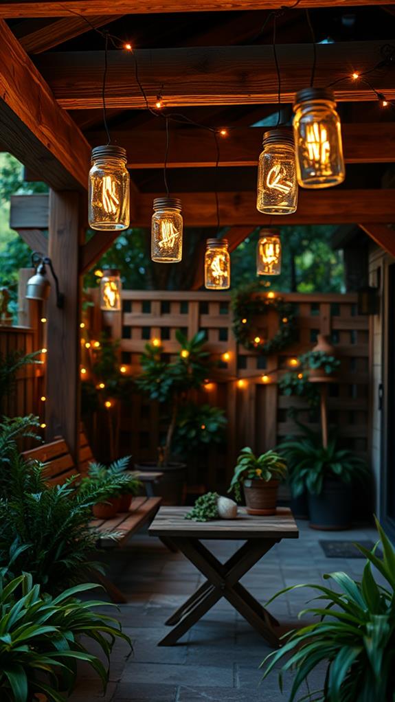 mason jars as lighting