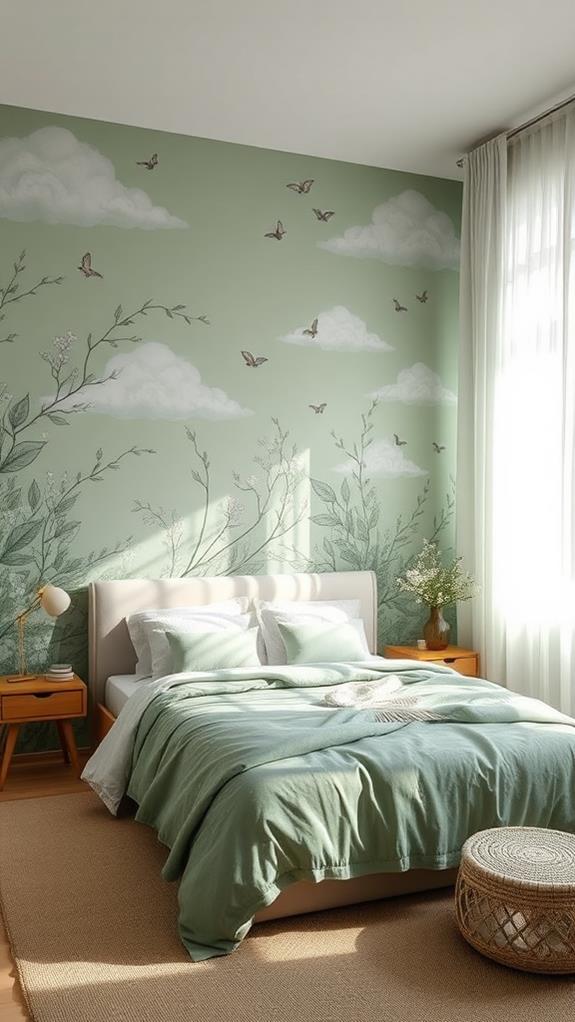 murals in sage green