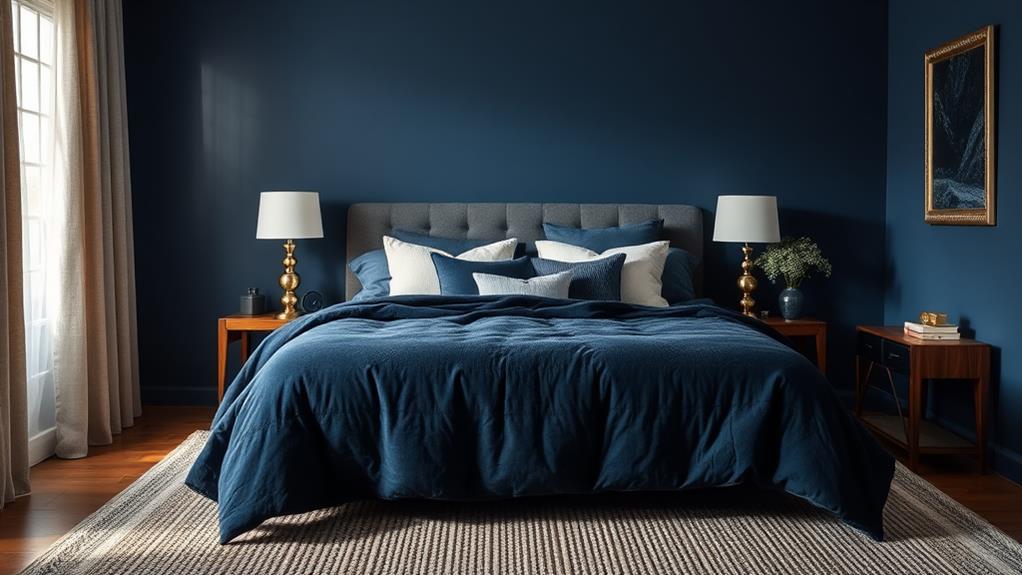 navy themed bedroom inspiration