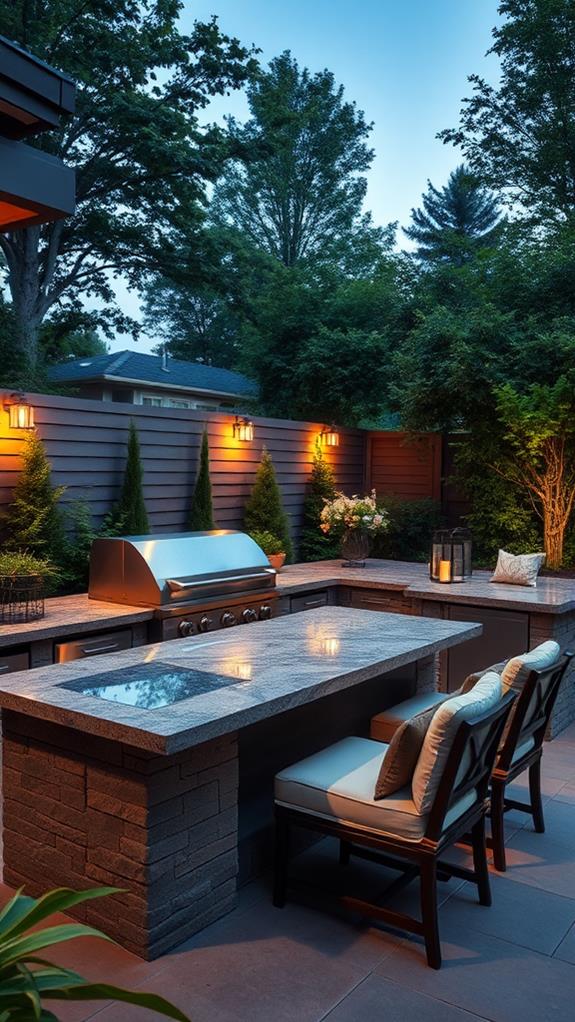 outdoor kitchen entertainment space