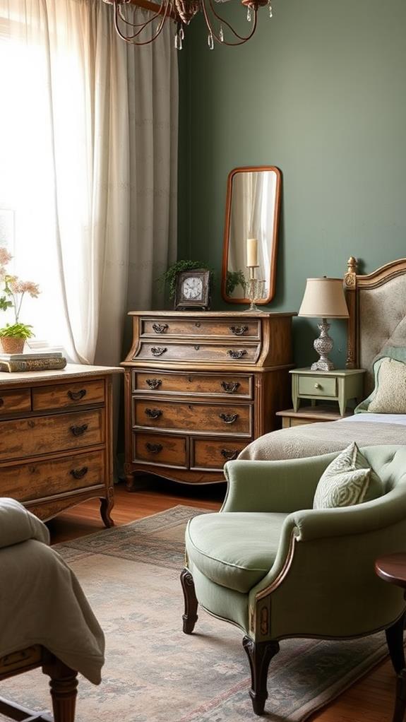 retro sage green decor