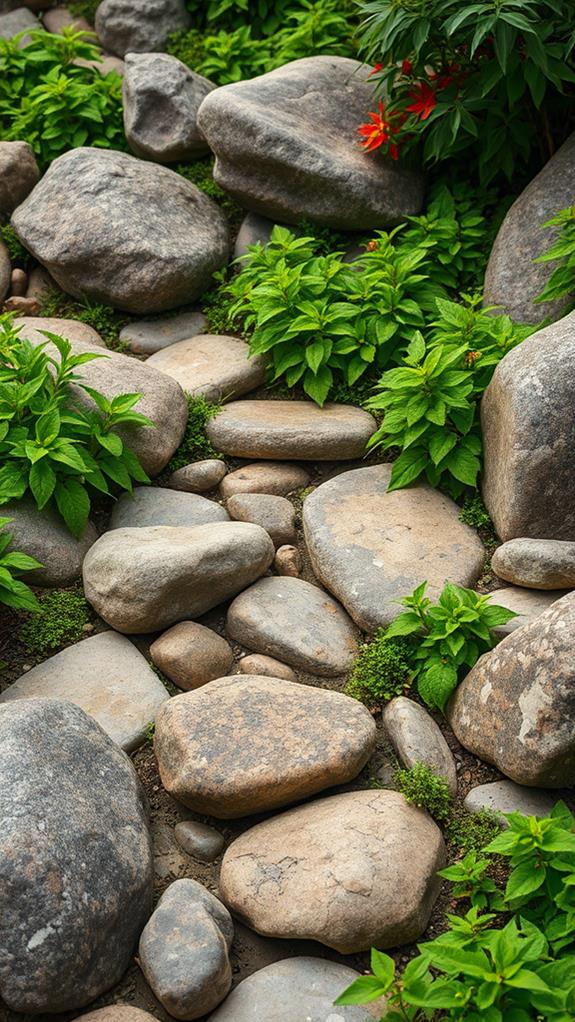 river stone rock gardens