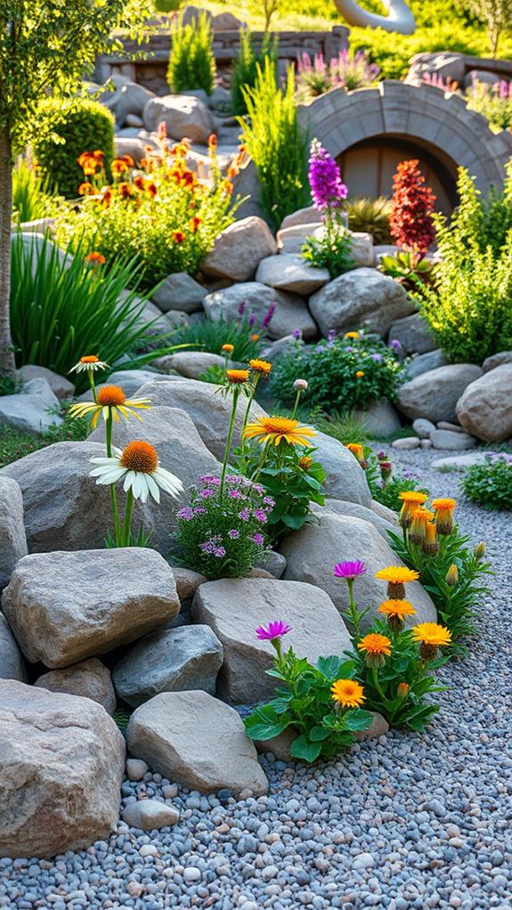 rock garden with native plants