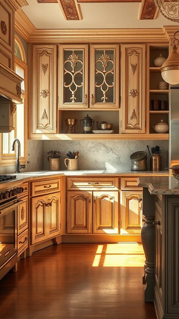 rustic aged wooden cabinets