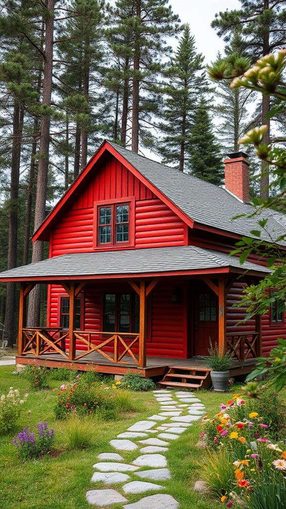 rustic red wooden aesthetic