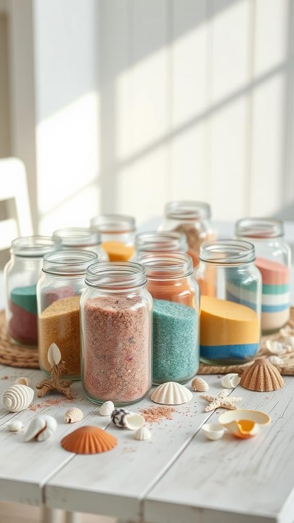 sand filled glass jars