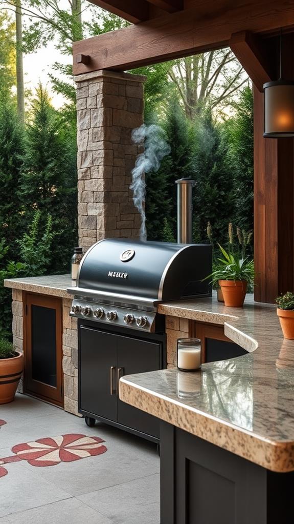 smoker grill combination unit