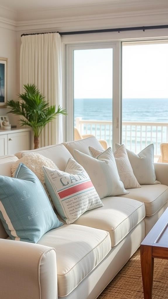 tropical coastal decor cushions