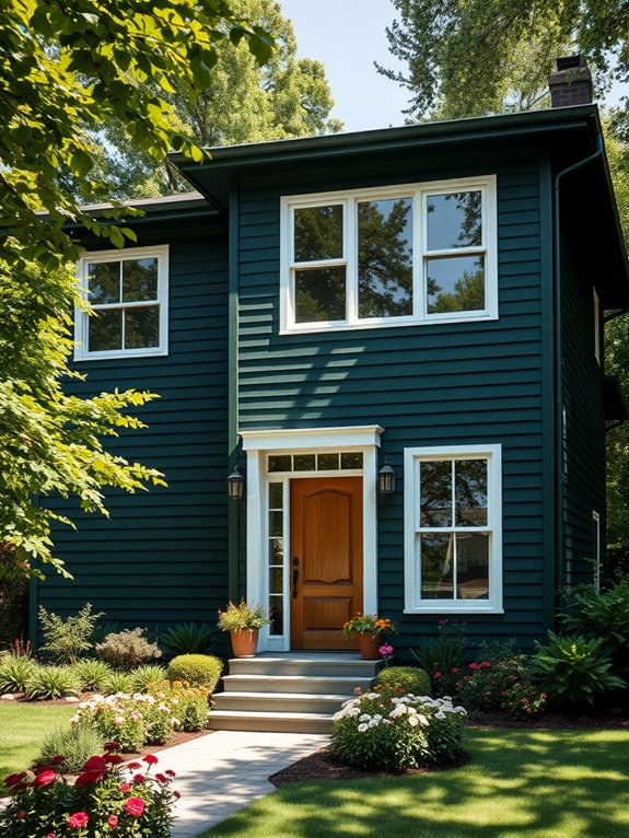 dark green house color ideas