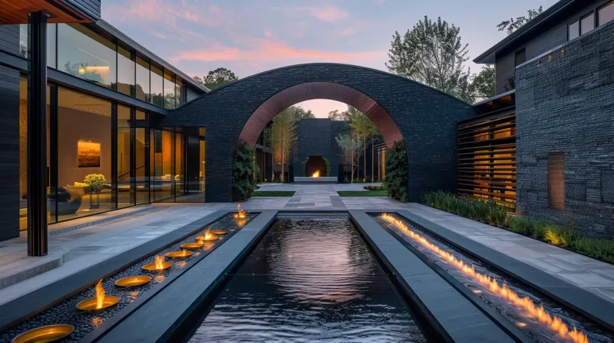 25+ Incredible Luxury Courtyard House Exterior Designs - Luxury Homes With Private Green Courtyards