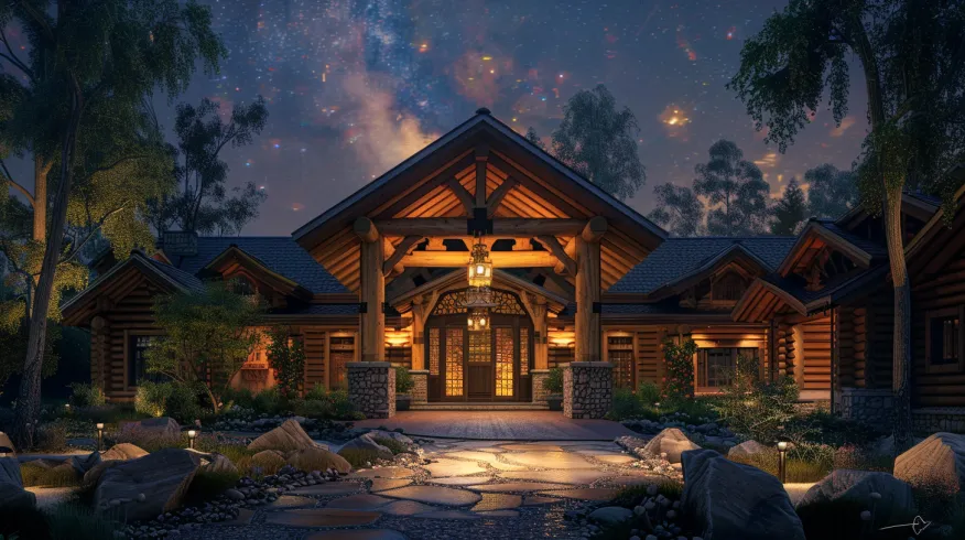 25+ Luxury Log Cabin Exterior Design Ideas