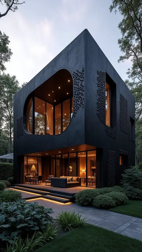 artistic black facade textures