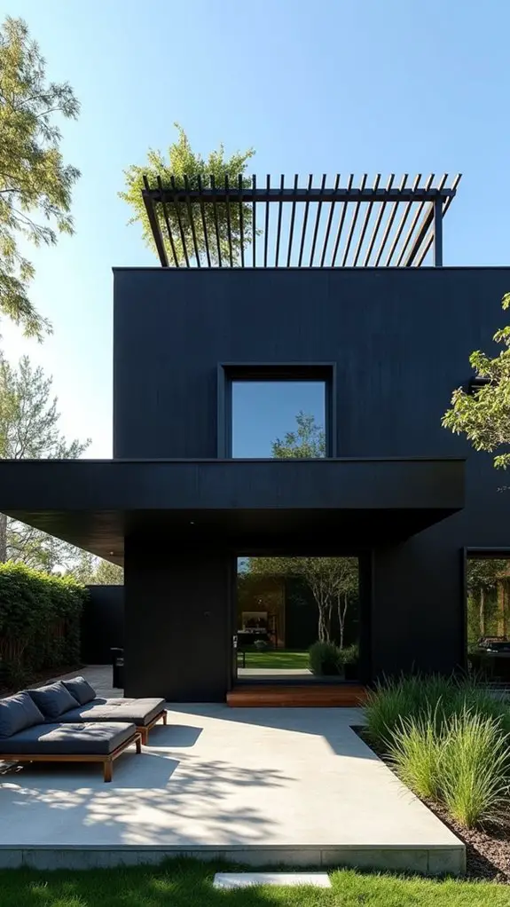 artistic black rooftop serenity