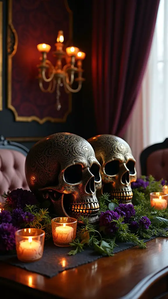 artistic halloween skull decor