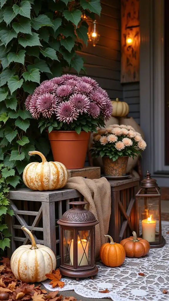 artistic mums and gourds