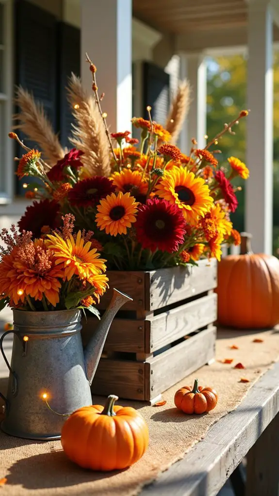 autumn flower arrangement display