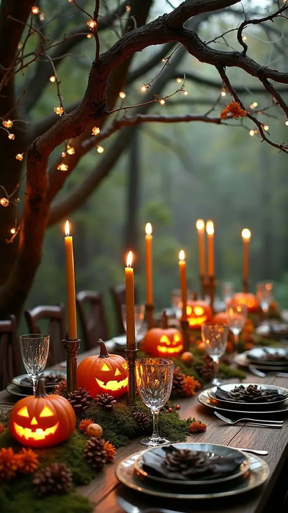 autumn forest halloween tablescape