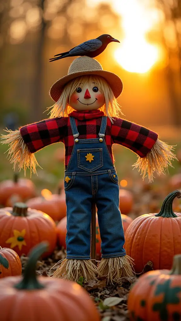 autumn scarecrow yard display