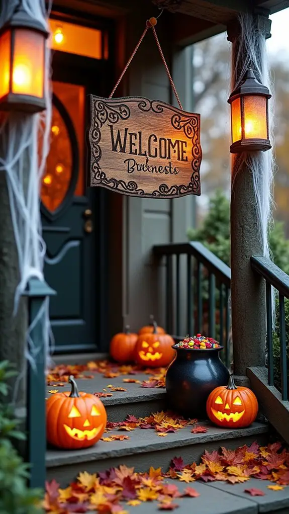 bewitching halloween welcome sign