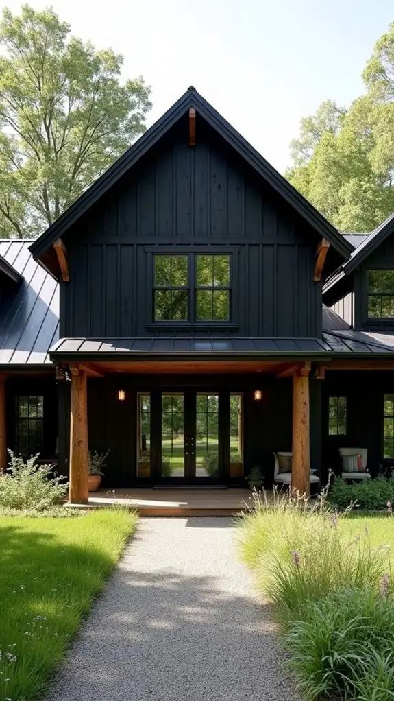black and wood contrast