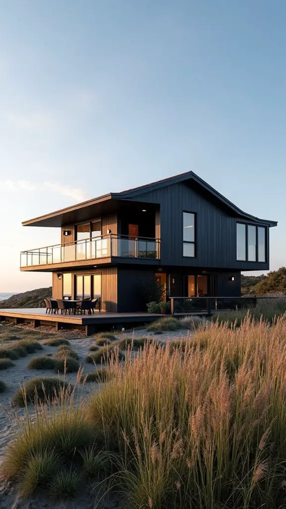 black beach house elegance