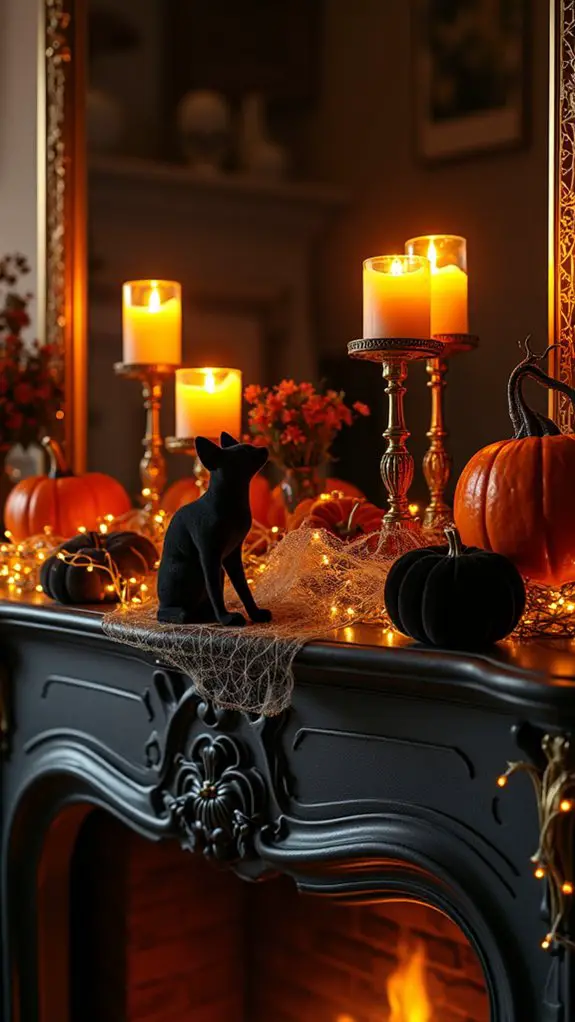 black cat decor accents
