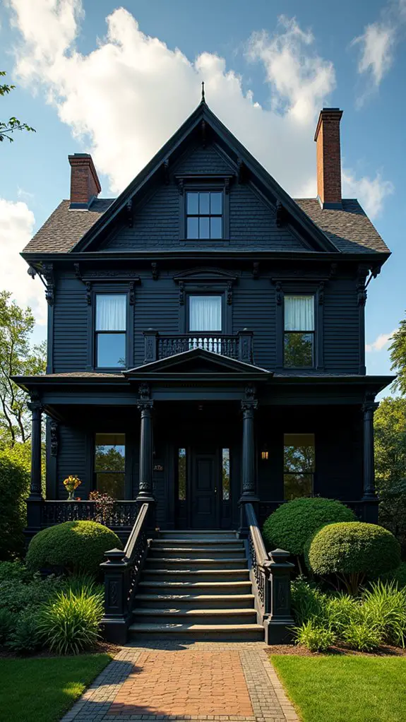black colonial architectural elegance