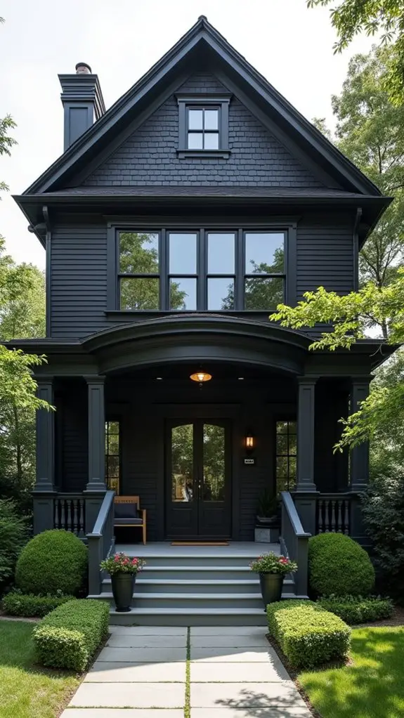 black colonial grey trim