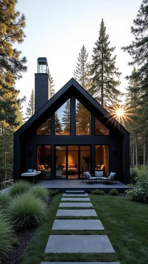 black contemporary cabin retreat