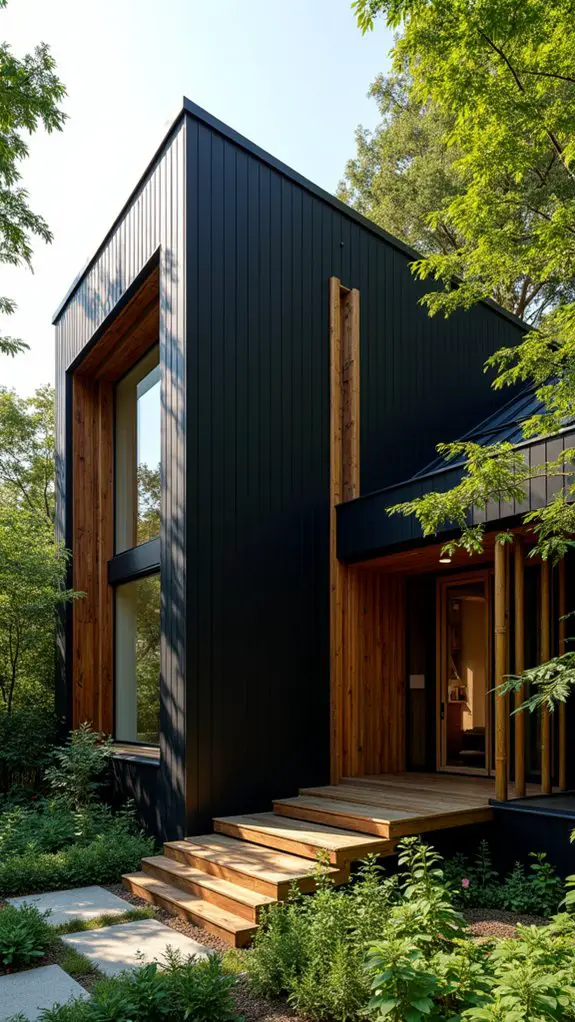 black design with bamboo