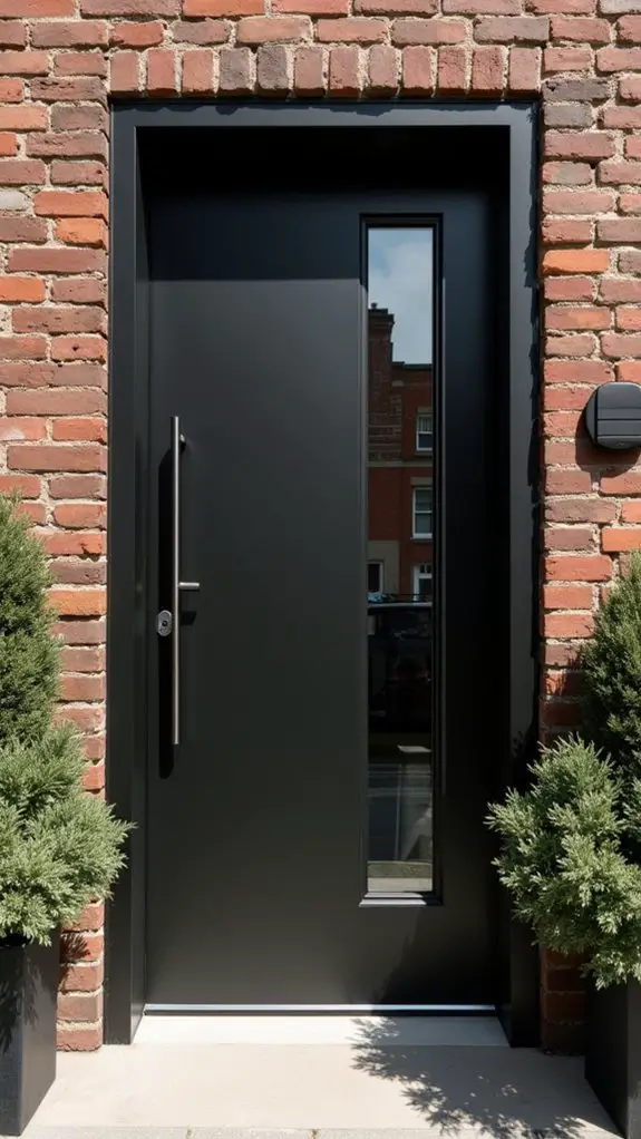 black door metal accents