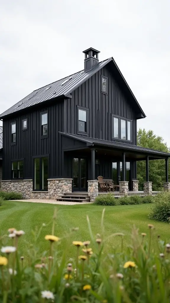 black farmhouse stone elegance