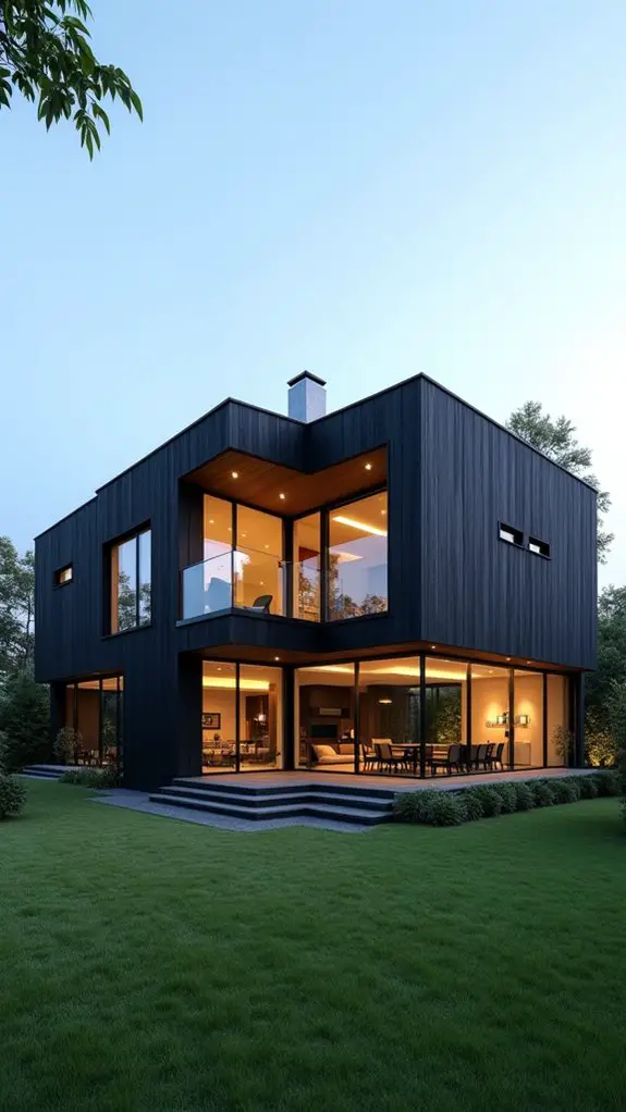 black house grey roof