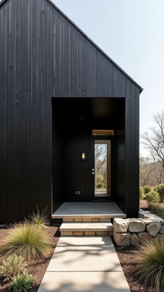 black house stone accents