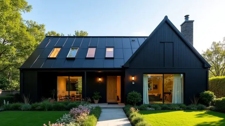 black house with skylights