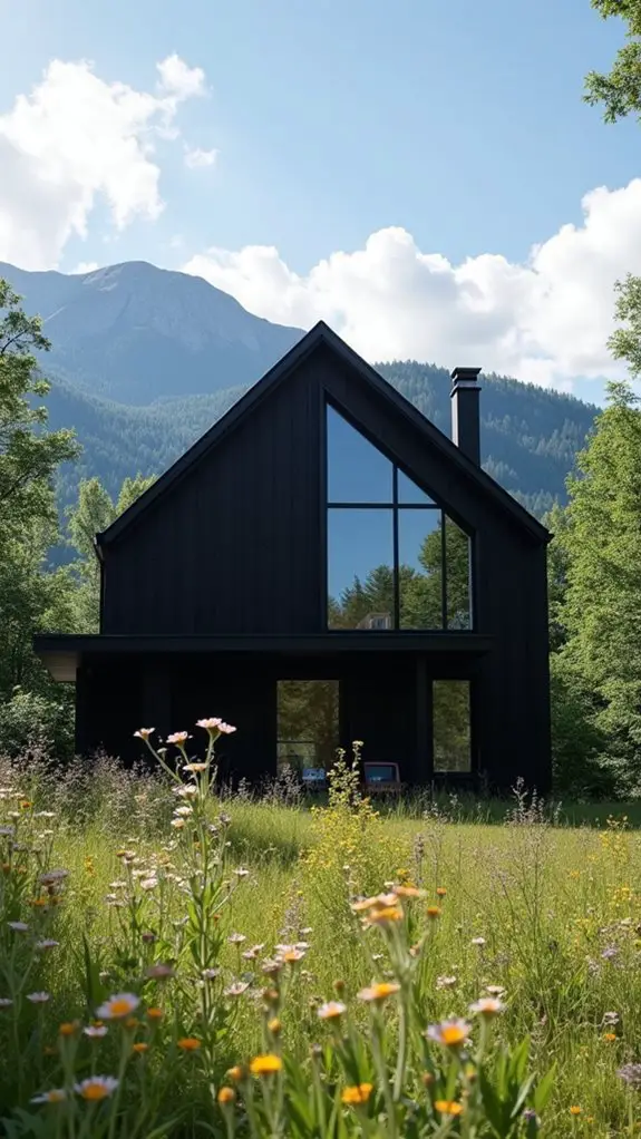 black houses vibrant contrast